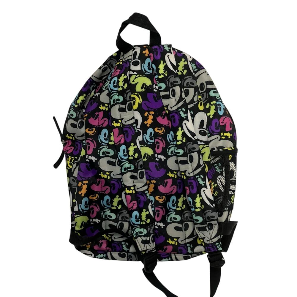 Disney Parks Mickey Mouse Faces Neon Pop Art Nylon Backpack - Picture 3 of 7